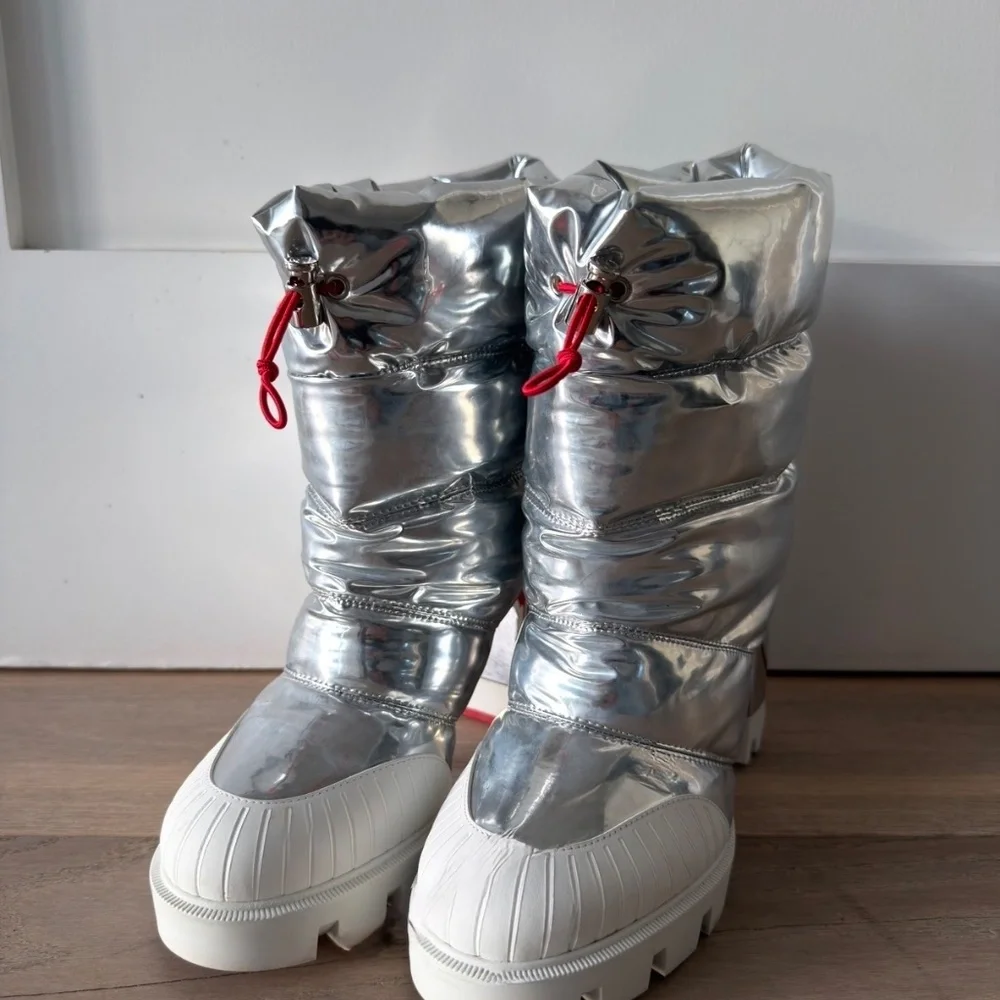 CHRISTIAN LOUBOUTIN Metallic Oriona Lug 100 Boots - Picture 2 of 4